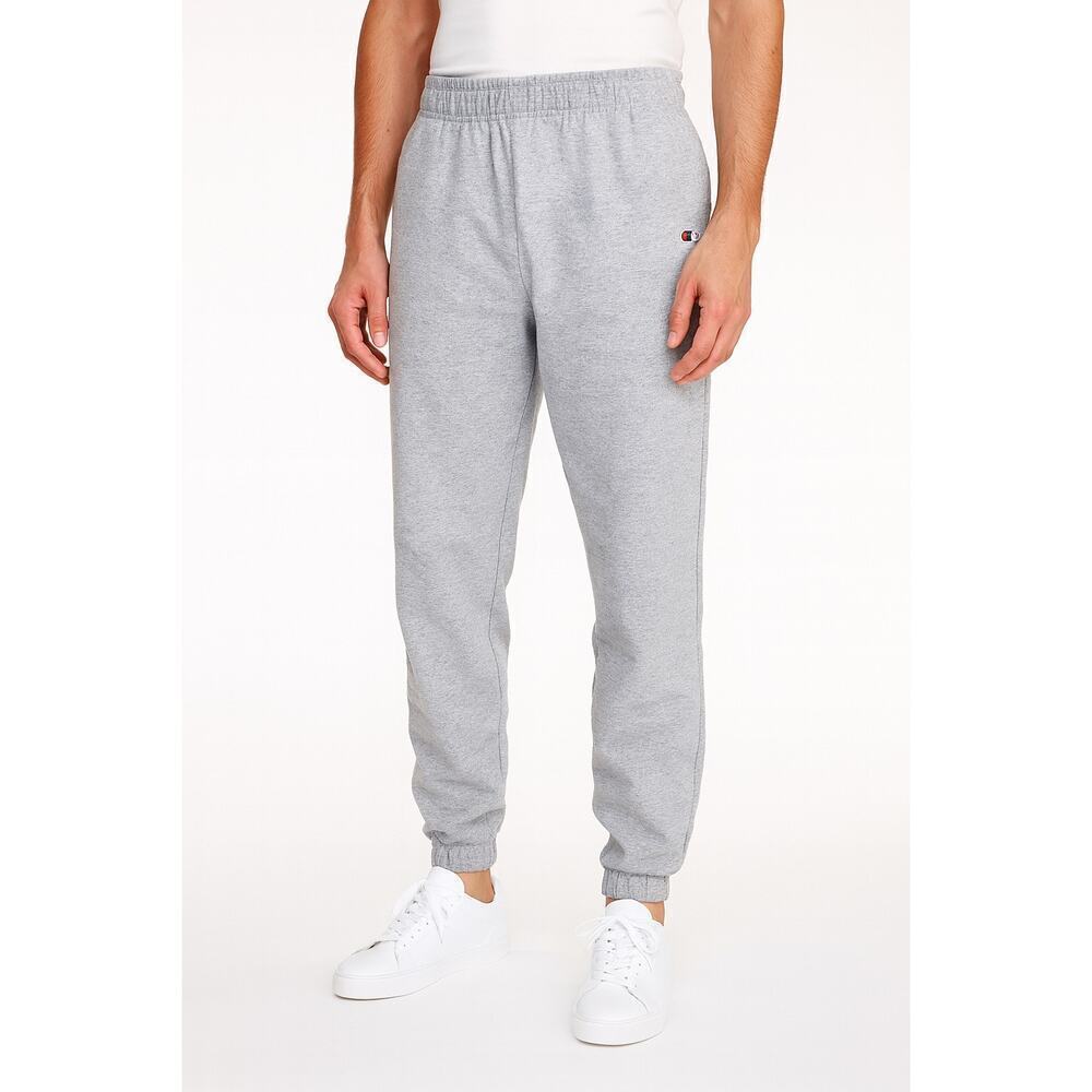 Champion Men’s Powerblend Fleece Jogger Sweatpants Gray 2XL Logo Athletic